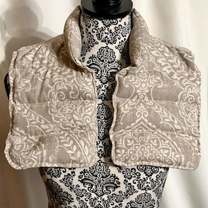The Vest Microwavable Neck and Back Heat Pack with Collar Flaxseed and Lavender