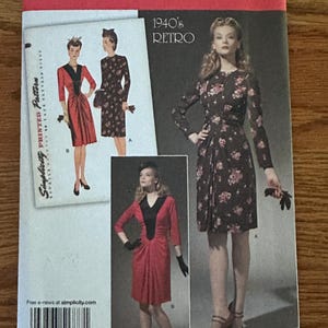Simplicity 1777 Retro modello per abito da cocktail anni &#39;40 non tagliato
