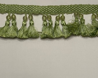 Bordure perlée tissée verte