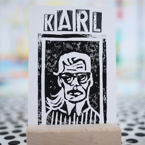 Postal en linóleo/Karl