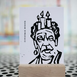Cartolina linoprint/Auguri di Natale
