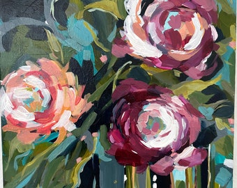 abstrakt Flowers, original acrylic painting