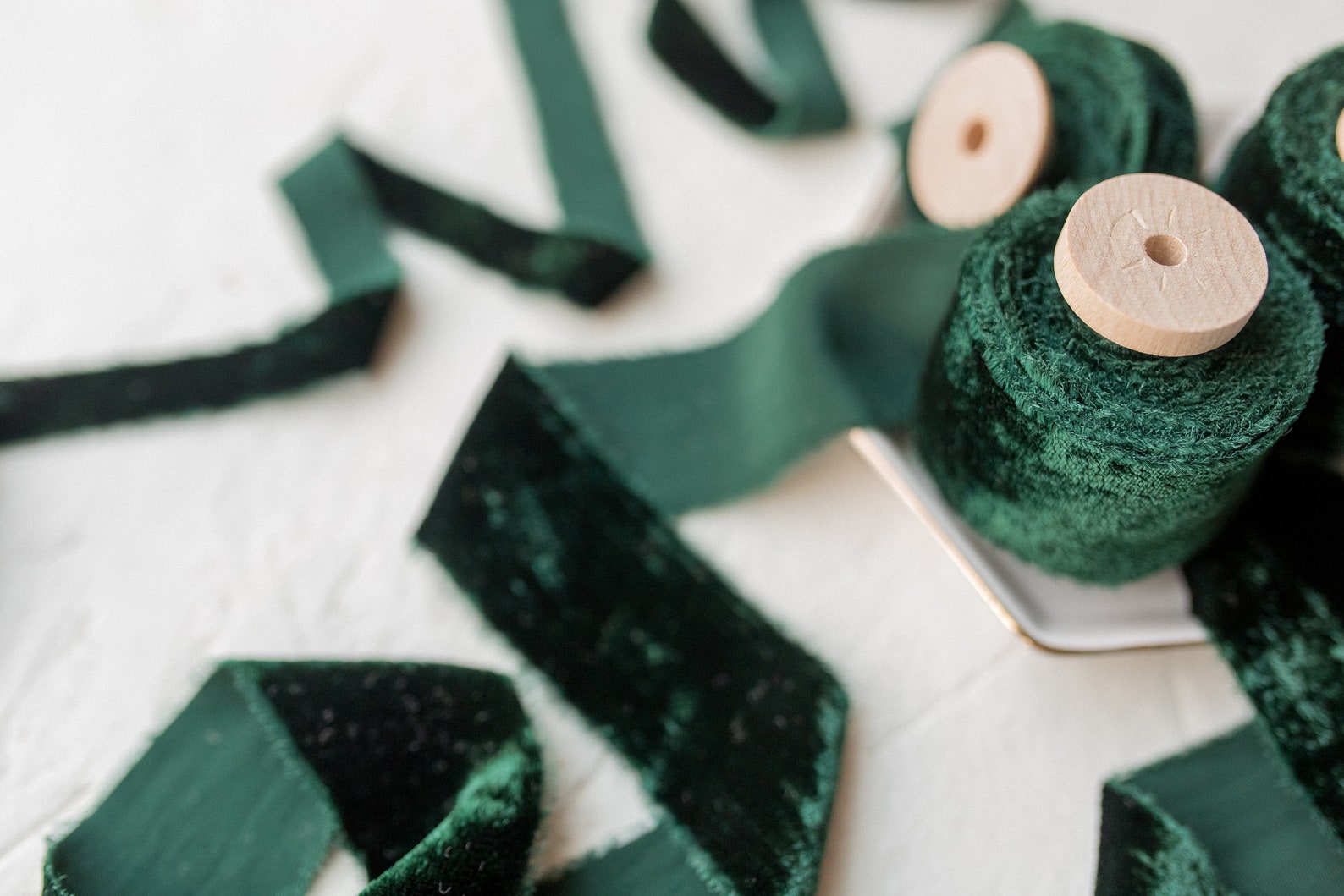 Hunter Green Silk Velvet Ribbon Bridal Bouquet Invitations Etsy