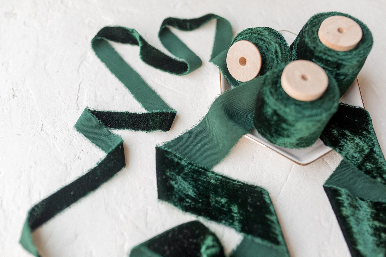 Hunter Green Silk Velvet Ribbon Bridal Bouquet Invitations Etsy
