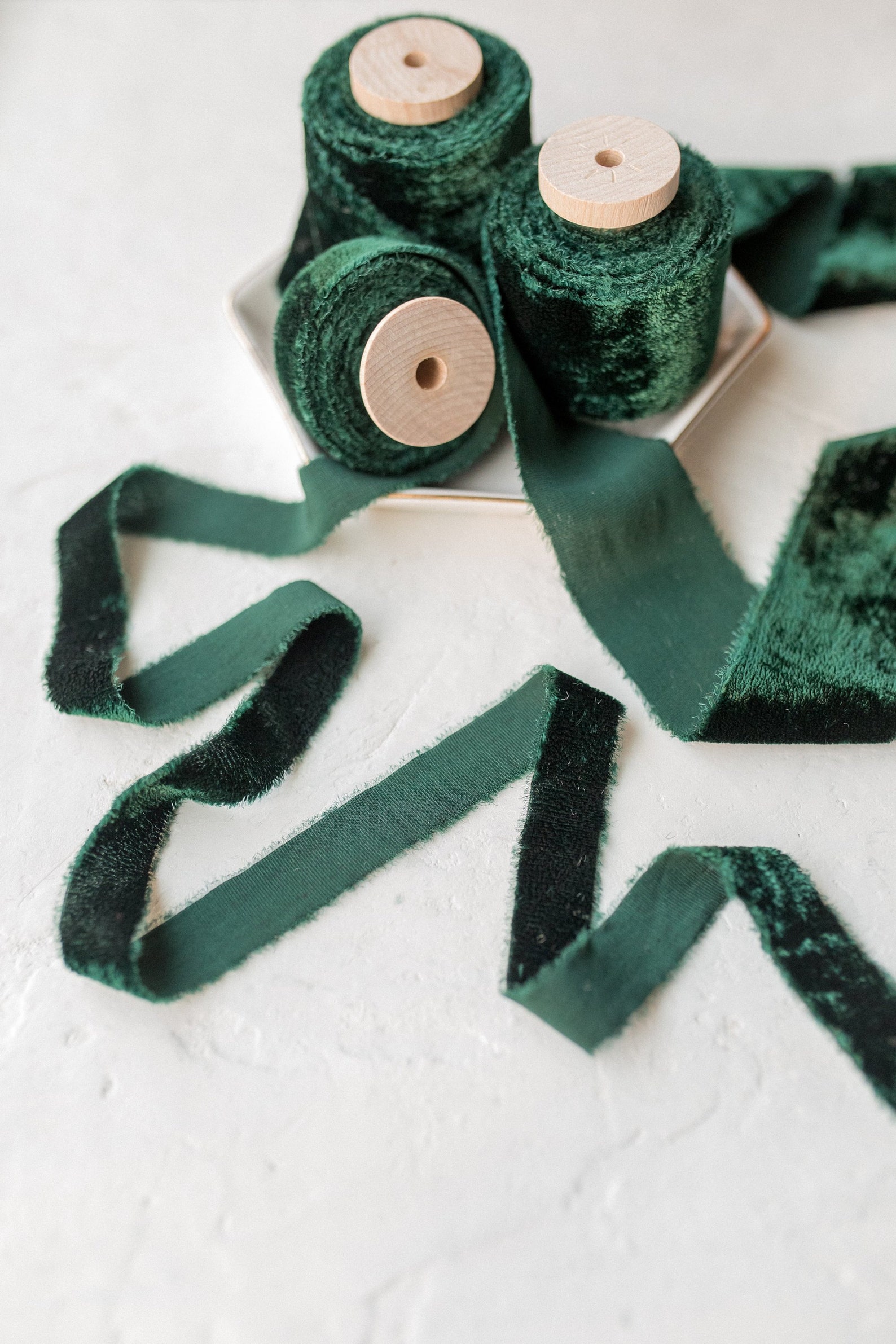 Hunter Green Silk Velvet Ribbon Bridal Bouquet Invitations Etsy