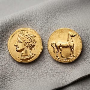 Ancient gold Greek Carthaginian electrum coin 320–310BC, old Carthage coin ,Antique ancient Coins for Collectors, coin collection, gift coin