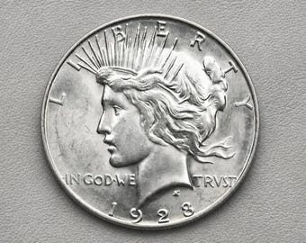 Us 1928 Peace Dollar Coin Set, US Peace Silver Dollar Coin , Antique Silver Coin Collection, Rare Old money for Collectors