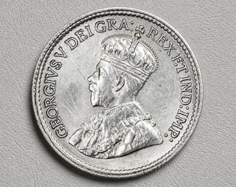1947年カナダ5セント硬貨ジョージ6世メープルリーフスターカナディアン