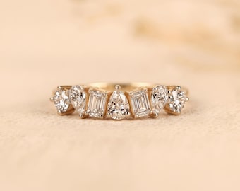 Multi-Shape lab grown Diamond Eternity Band  anniversary ring