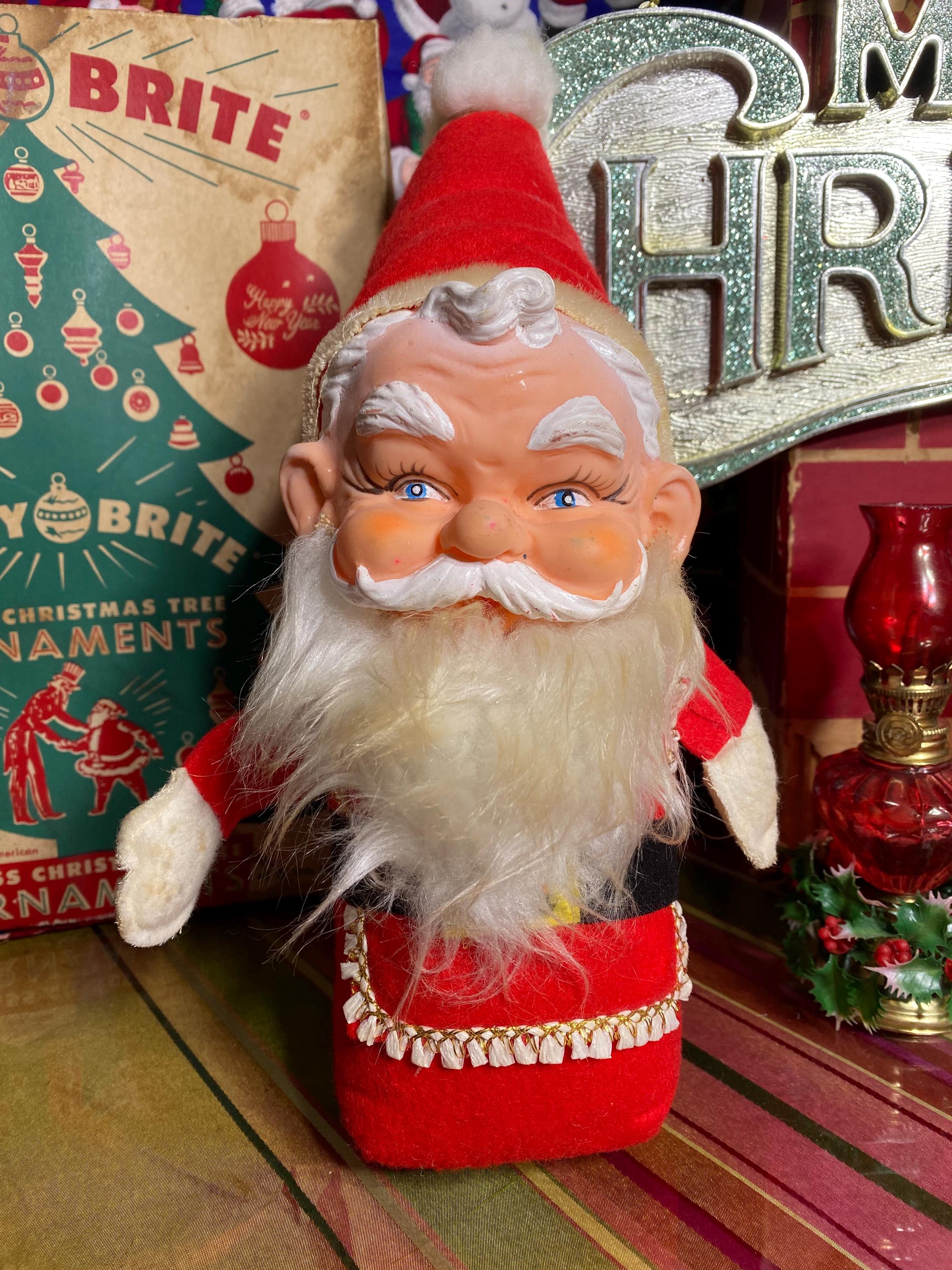 Vintage Rubber Face Plush Santa - Etsy