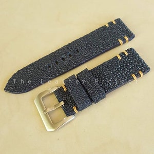 Handmade Dark Blue stingray watch strap Free buckle.