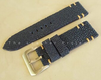 Handmade Dark Blue stingray watch strap Free buckle.
