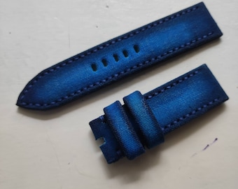 Handmade 100% Vintage navy blue Canvas watch strap. Free buckle (with out leather).