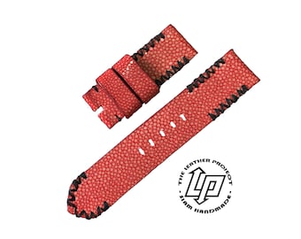 Cinturino rosso Stingray Watch fatto a mano con fibbia Pre-v.