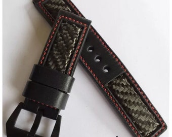 Handmade Real Carbon Kevlar Watch Strap Band Free Steel color Buckle.