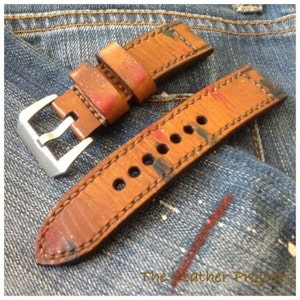 Handmade Leather Strap Band "THE PAINTER" series Free buckle.