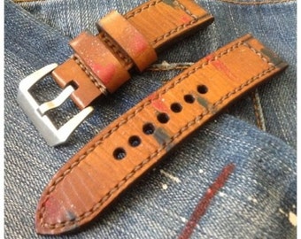 Handmade Leather Strap Band "THE PAINTER" series Free buckle.
