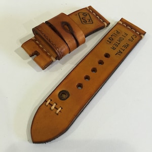 Handmade Like Ammo Leather watch strap Free buckle. You can put your name on strap.