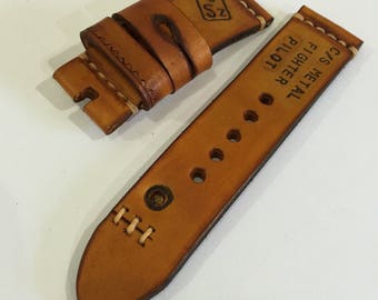 Handmade Like Ammo Leather watch strap Free buckle. You can put your name on strap.