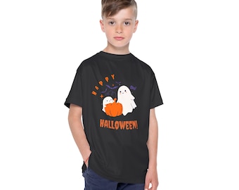 かわいいおばけとカボチャのキッズジャージ | ハッピーハロウィンスポーツシャツ