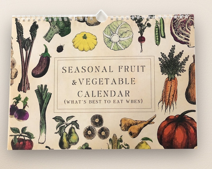 Seasonal fruit and veg Wall Calendar (UK version) | Everlasting calendar | Calendar for the kitchen | Perpetual  calendar