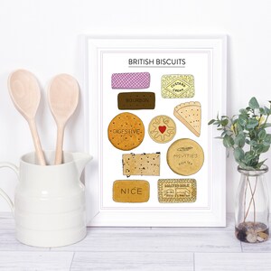 BRITISH Biscuits Print A4 to A3 Simple Modern, Kitchen Art image 2