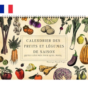 Calendari da parete fai da te di frutta e verdura di stagione FRANCESI 2025 (UE e resto del mondo)