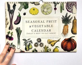 UK Seasonal calendar, A4 (dateless) Fruit and Vegetable Wall calendar, FSC certified