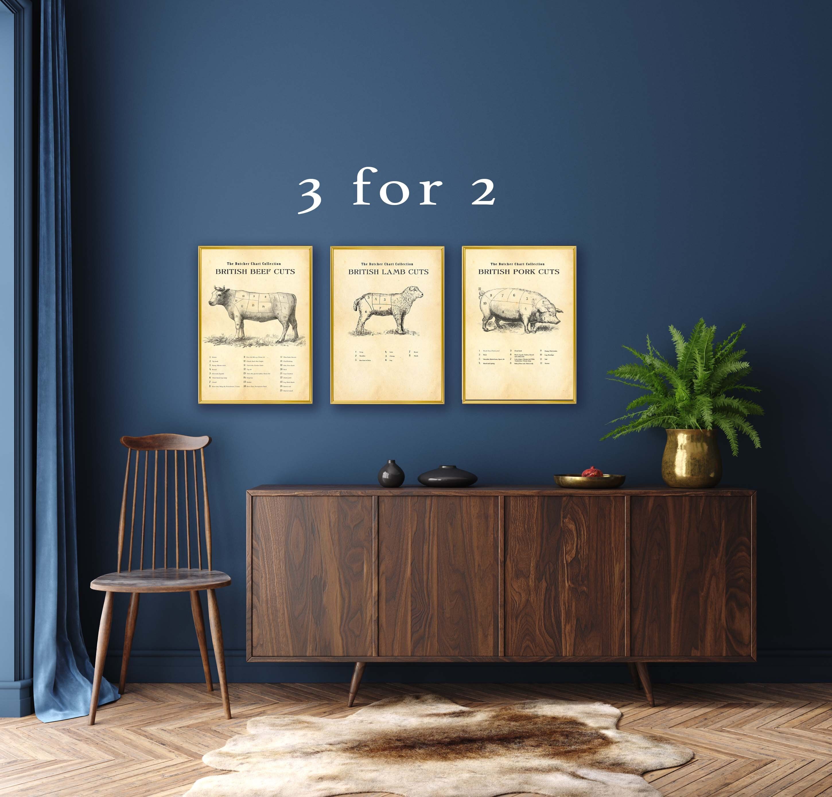 British Butcher Chart Set, Meat Cuts Diagram, 3 for 2 Offer - Etsy Canada