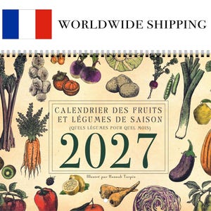 FRENCH 2027 Calendar Seasonal Fruit and Vegetables wall calendar