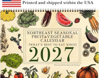 Kalendarz sezonowych owoców i warzyw na północny wschód na rok 2027 (bez daty) (USA i Kanada)