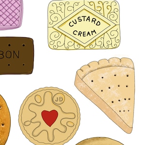 BRITISH Biscuits Print A4 to A3 Simple Modern, Kitchen Art image 10