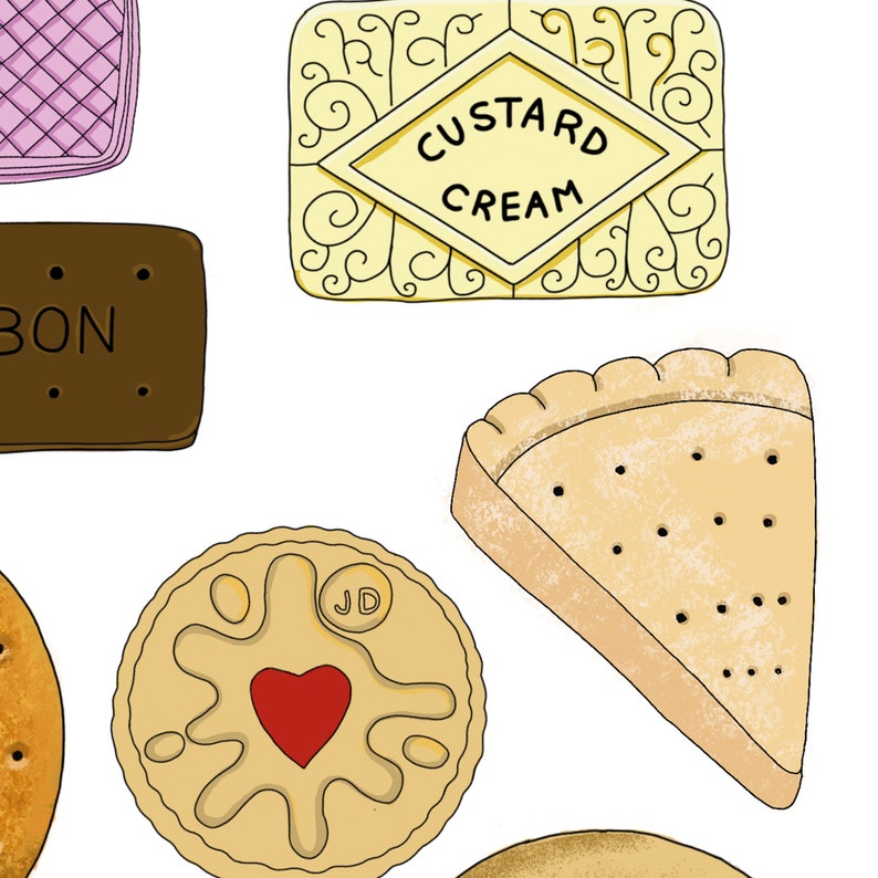 BRITISH Biscuits Print A4 to A3 Simple Modern, Kitchen Art image 10