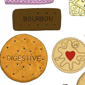 BRITISH Biscuits Print A4 to A3 Simple Modern, Kitchen Art image 7