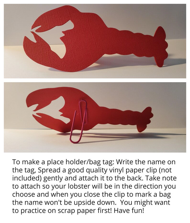Summer Placeholder Scrapbooking Cardmaking 4 ~ Name Tags Shore Lobster Die Cuts ~ Qty Journal Clambake Beach Summer Dinner