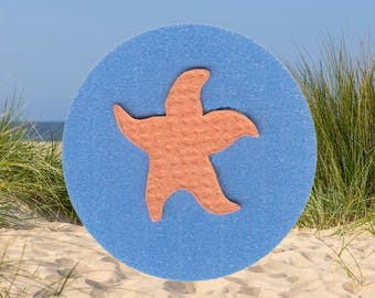 Starfish Confetti Cardstock Pieces: Apricot Textured Coastal Decor