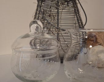 Rebecca Hand cut Crystal Creamer and sugar set