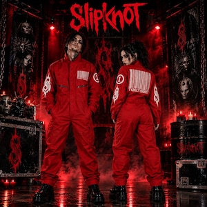 Slipknot Jumpsuit-kostym, Streckkodsoverall, Rockband Cosplay-outfit, Halloween-kostym, Unisex Jumpsuit, Metal Music Fan-gåva