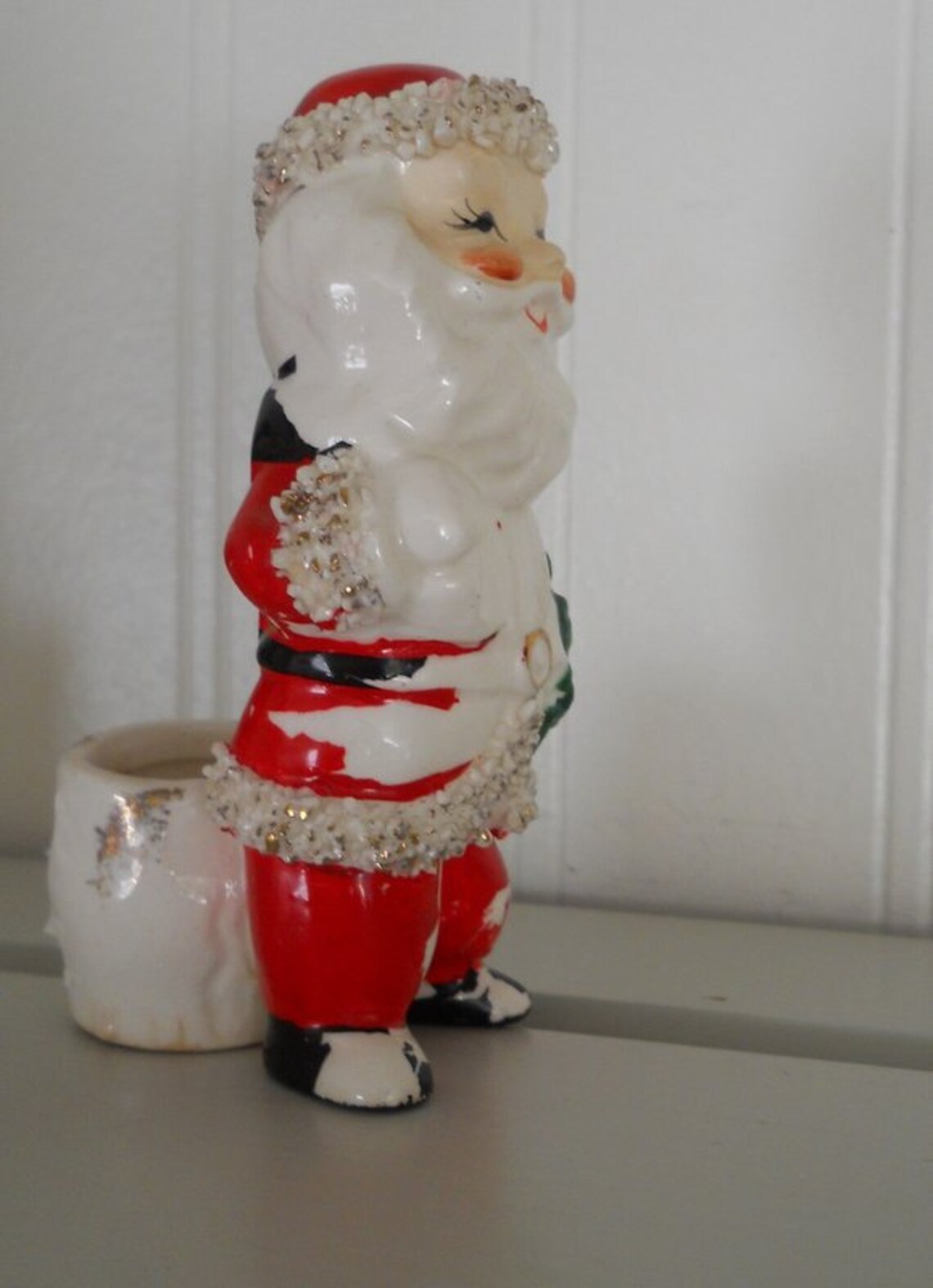 Rare Spaghetti Santa Toothpick Candle Holder Christmas | Etsy