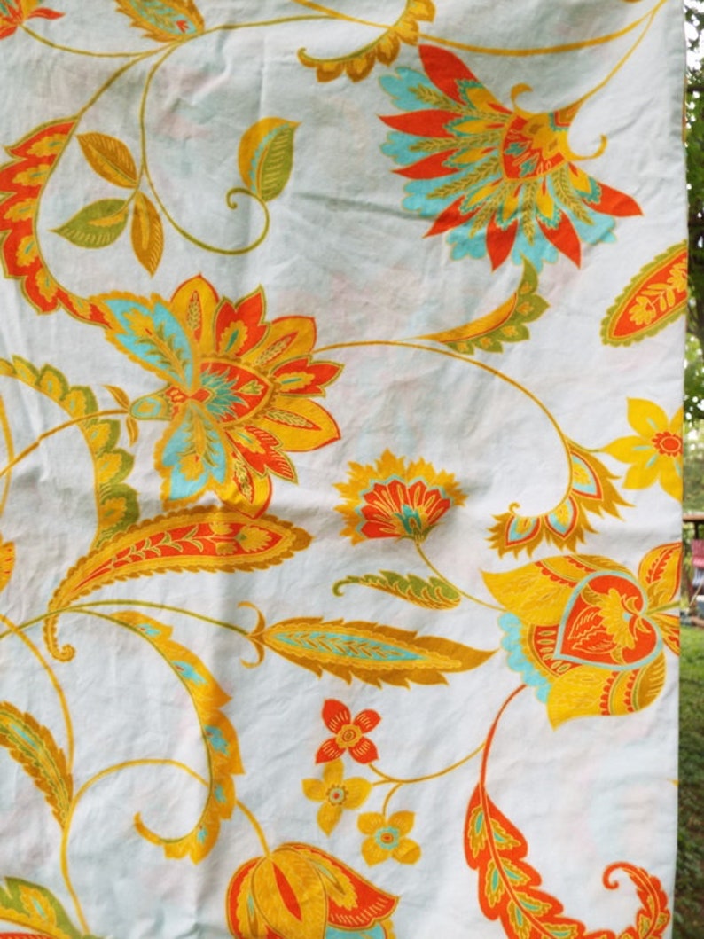 Vintage Tommy Hilfiger Twin Sheet Set Fitted Flat 2 Cases Orange Teal Jacobean Boho Fl - Tommy Hilfiger Twin Bedding Vintage Tommy Hilfiger Twin Sheet Set Fitted Flat 2 Cases Orange Teal Jacobean Boho Fl - Tommy Hilfiger Twin Bedding