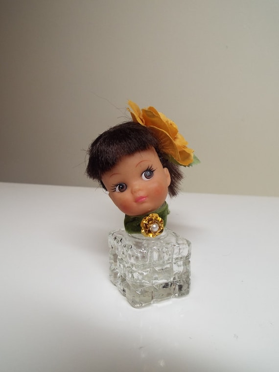 Creepy Cute Doll Head Art Perfume Doll Figurine PERFUME BOTTLE. Lovely