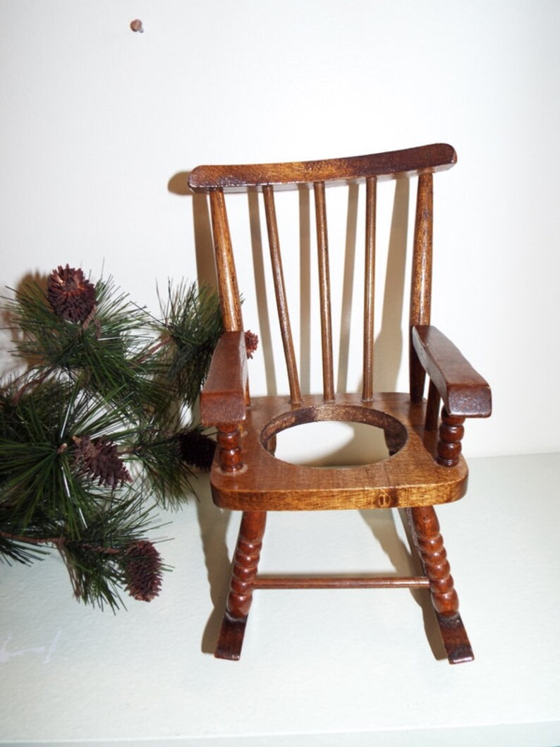 Vintage Wooden Doll Chair Rocking Chair Wood Country Display Etsy