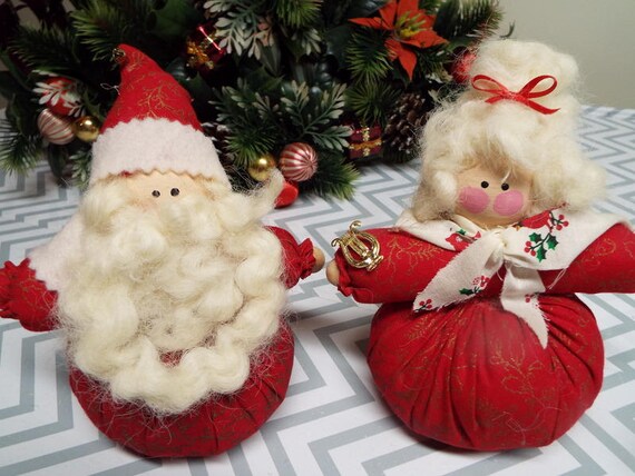 stuffed santa and mrs claus