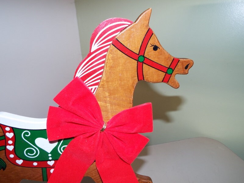 Christmas Rocking Horse Wall Decor Primitive Country Decor Etsy