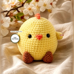 Chick Crochet Pattern PDF: Butter Chick with Tiny Boots, Instant Download