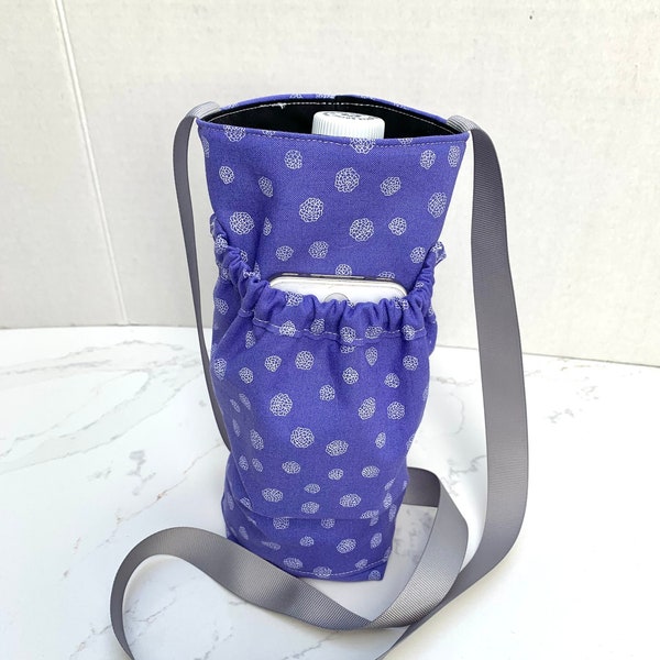 Bottle Holder with Pocket, Crossbody Bag, Water Bottle Holder, Shoulder Strap, Cell Phone Pocket, Water Bottle Sling, Cozy, Sleeve, Padded