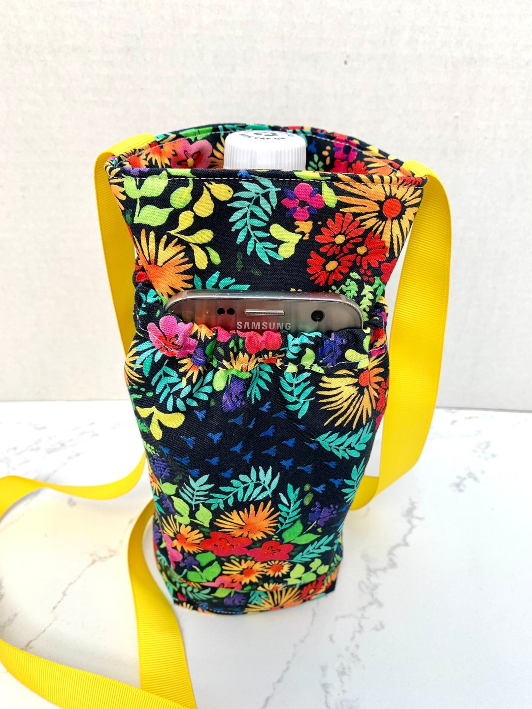 Crossbody Bag Water Bottle Holder Bottle Holder With Pocket Etsy