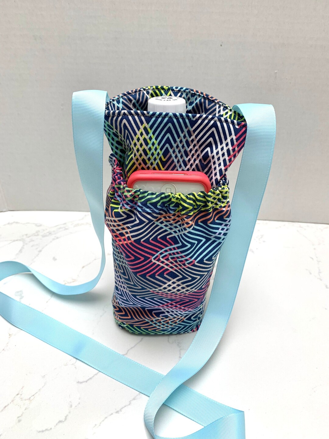 Crossbody Bag Water Bottle Holder Bottle Holder With Pocket Etsy
