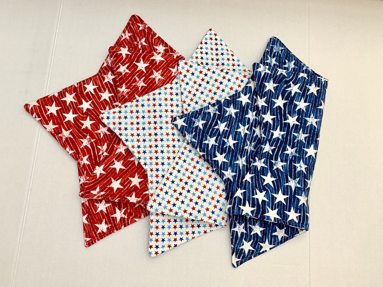Patriotic Placemats Red White and Blue Star Placemat Table Etsy