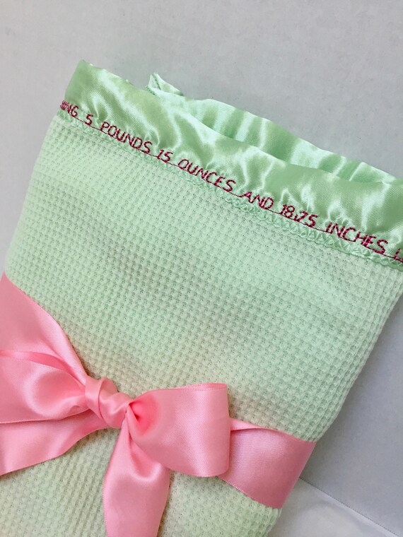 Baby Blanket Birth Announcement Blanket Thermal Baby Etsy